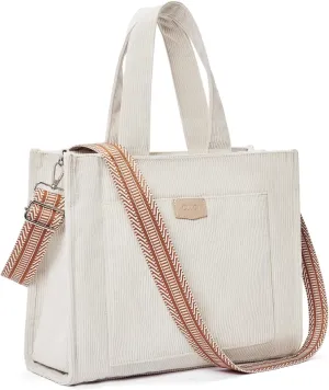 CLUCI Corduroy Tote Bag For Women Casual Zipper Tote Fashion Shoulder Handbag Hobo Bag