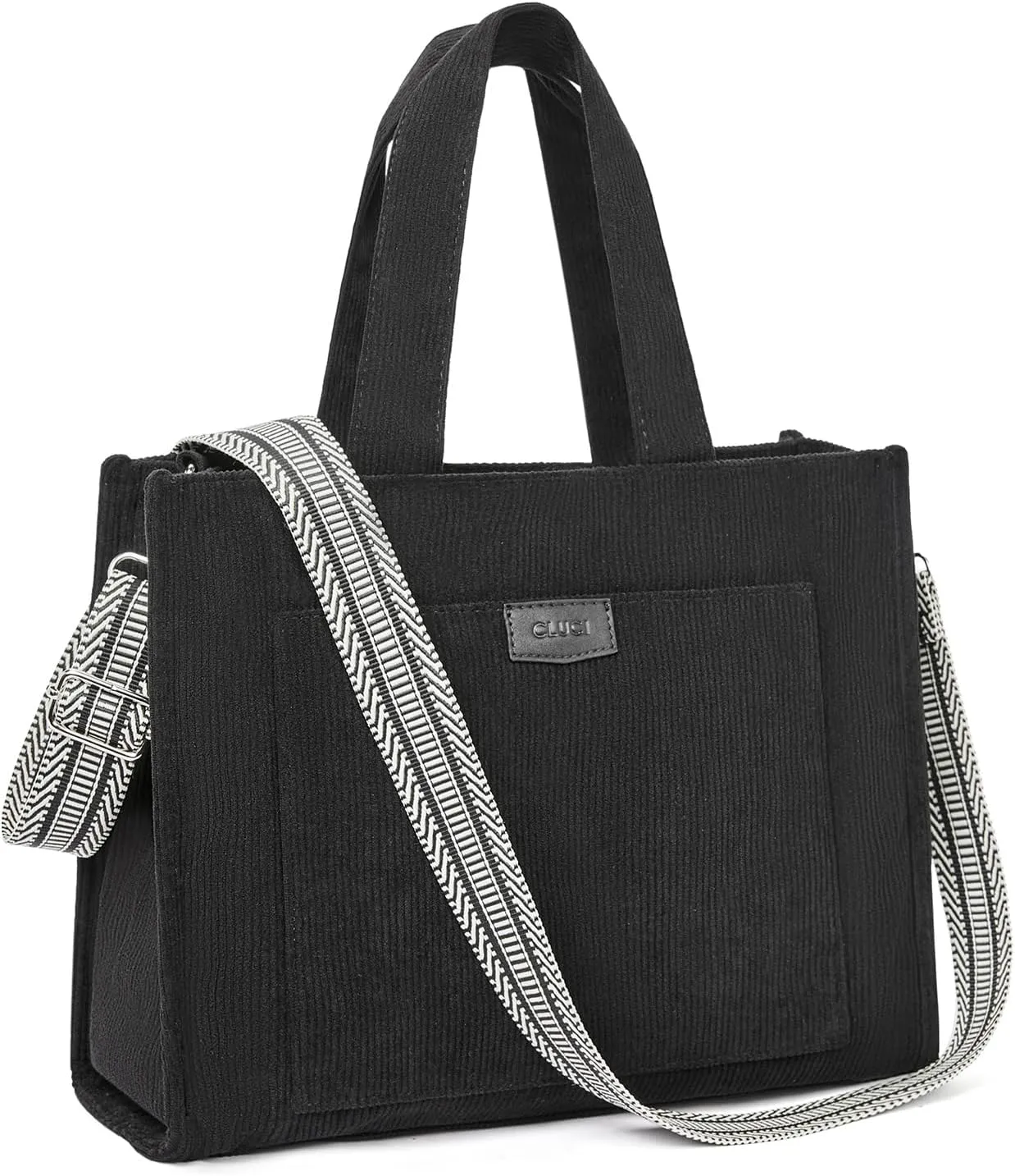 CLUCI Corduroy Tote Bag For Women Casual Zipper Tote Fashion Shoulder Handbag Hobo Bag