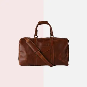 Cognac Brown Leather Duffle