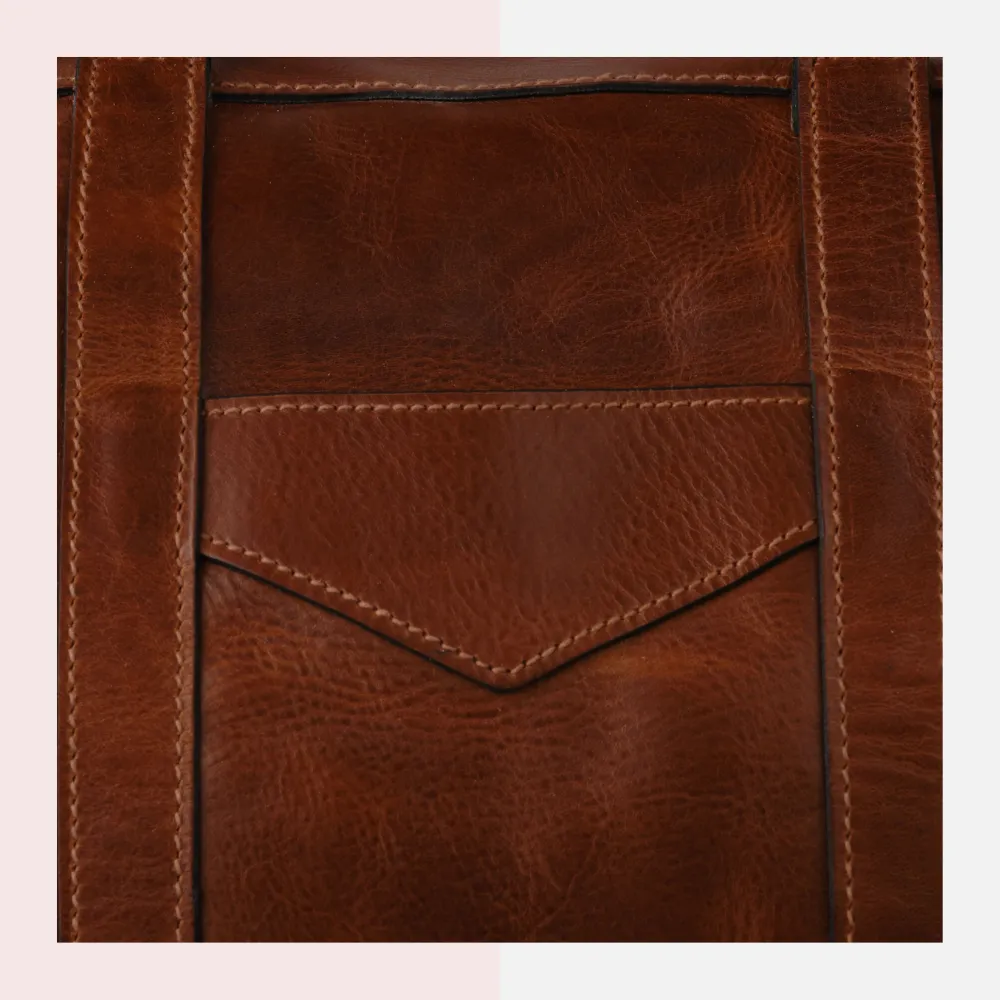 Cognac Brown Leather Duffle