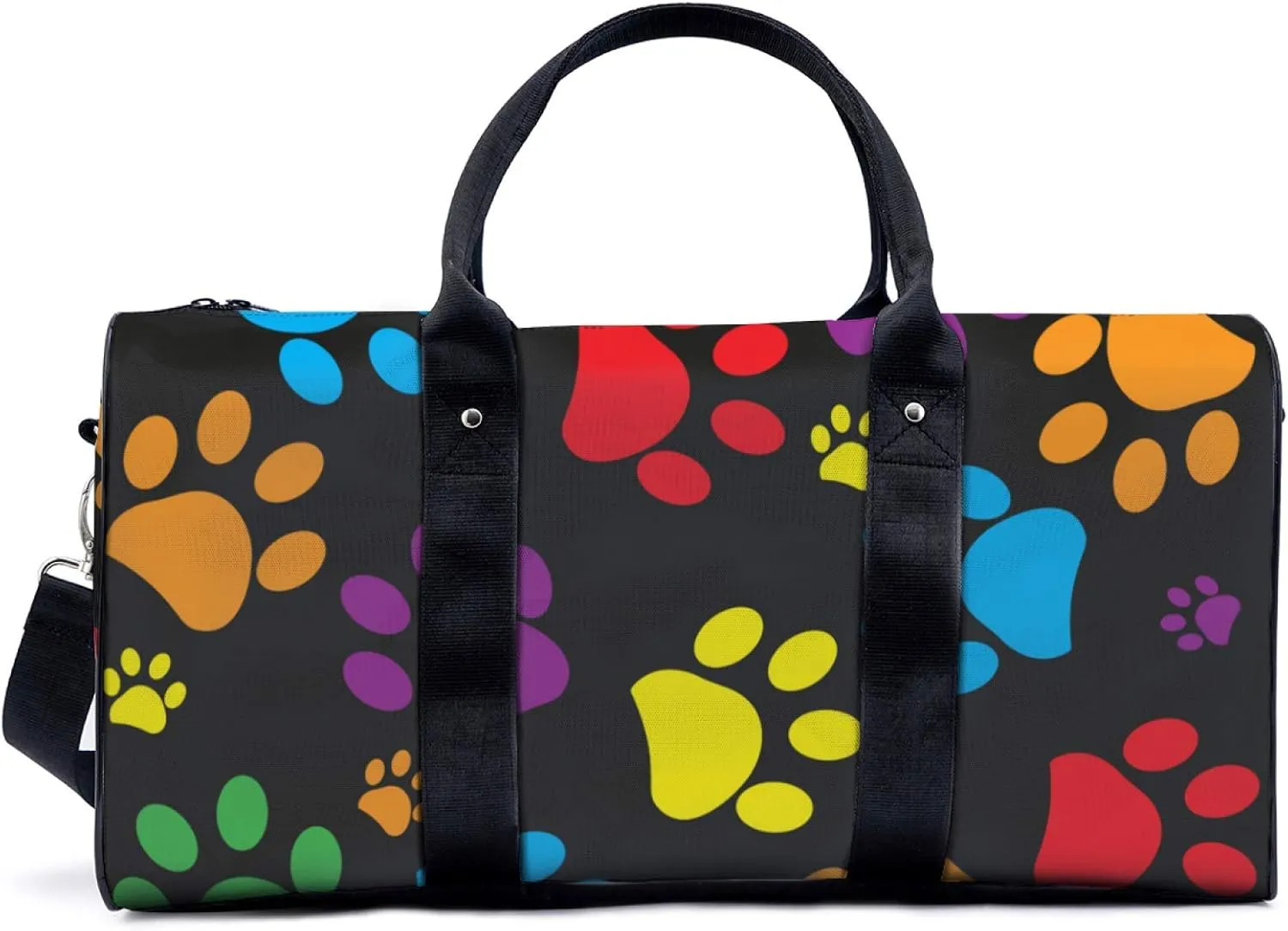 Color Footprints Illustration Duffel Bag Travel Yoga Camping Gym Shoulder Bags Sports Handbag Lightweight canvas Tote Bag Holdall for Men Women