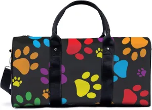 Color Footprints Illustration Duffel Bag Travel Yoga Camping Gym Shoulder Bags Sports Handbag Lightweight canvas Tote Bag Holdall for Men Women