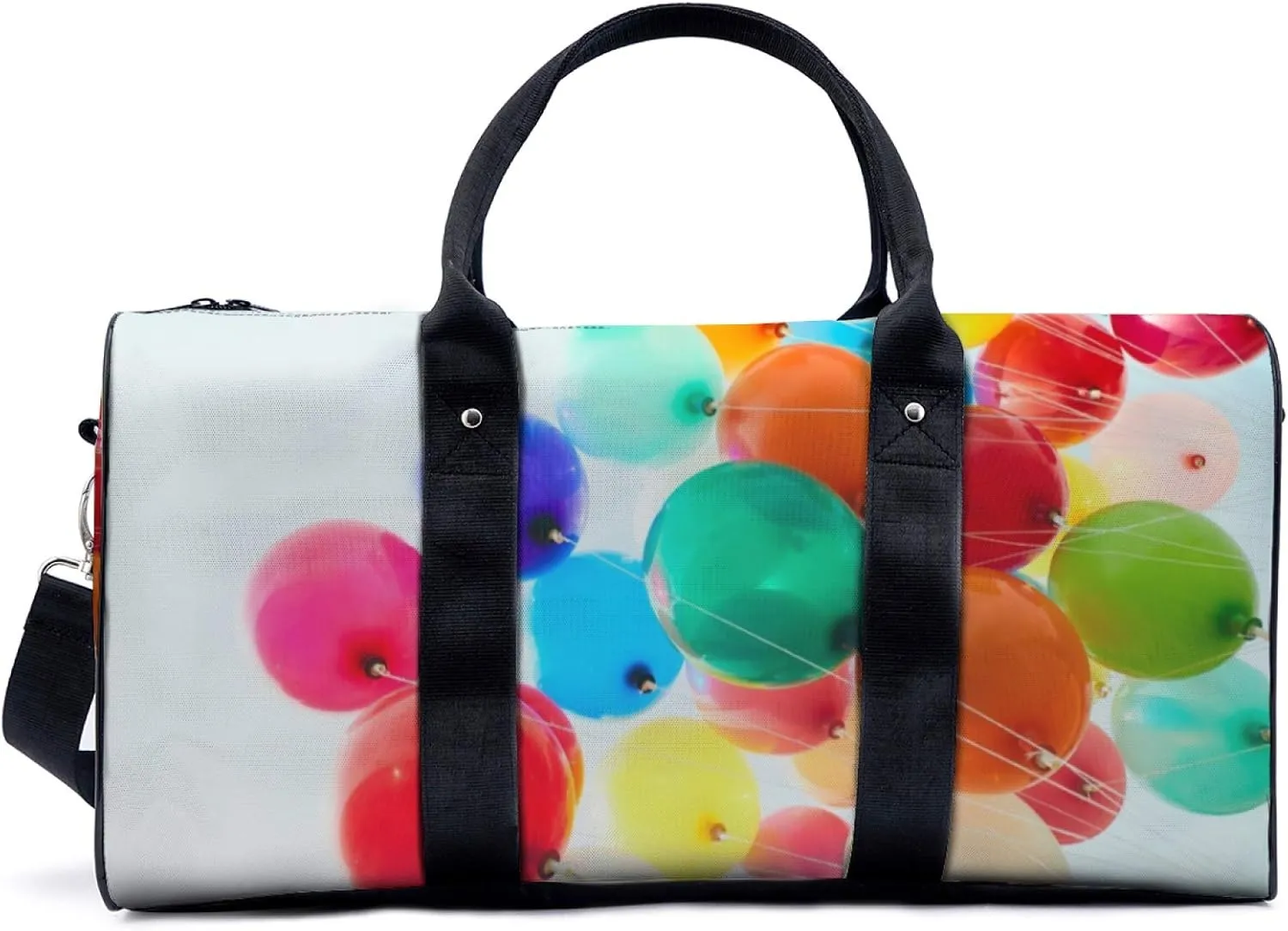 Colored Balloons Illustration Duffel Bag Travel Yoga Camping Gym Shoulder Bags Sports Handbag Lightweight canvas Tote Bag Holdall for Men Women