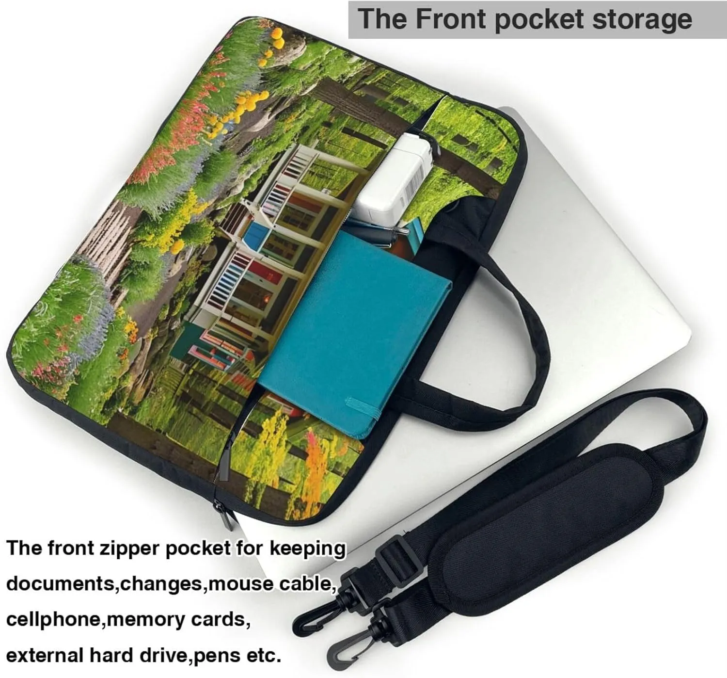 Colorful Retreats Print Laptop Bag, 13-15.6 inch Work Tote Briefcase Messenger Bag Gifts for Men Women