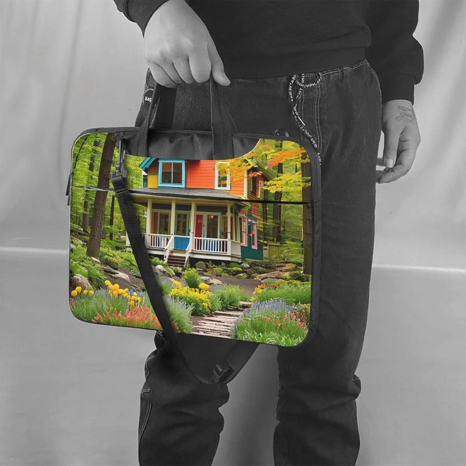 Colorful Retreats Print Laptop Bag, 13-15.6 inch Work Tote Briefcase Messenger Bag Gifts for Men Women
