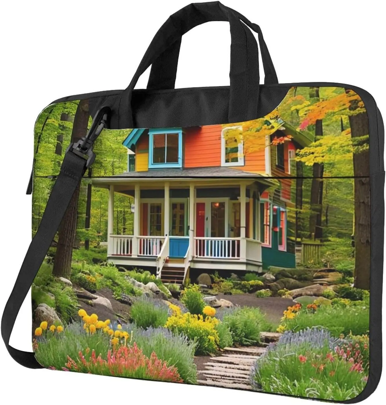 Colorful Retreats Print Laptop Bag, 13-15.6 inch Work Tote Briefcase Messenger Bag Gifts for Men Women
