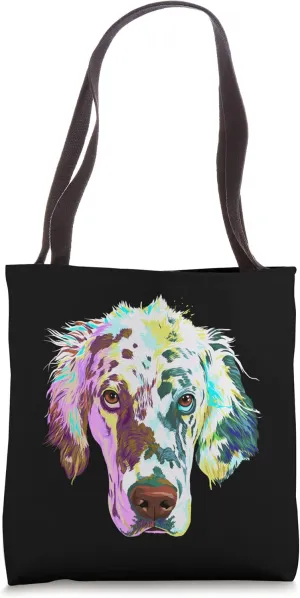 Colorful Splash Dog English Setter Tote Bag
