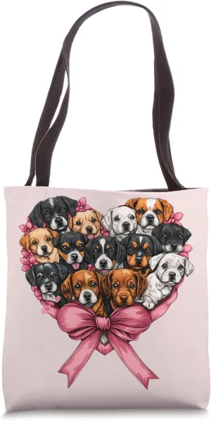 Coquette Bow Dog Rescue Adoption Girl Cute Dog Puppies Tote Bag