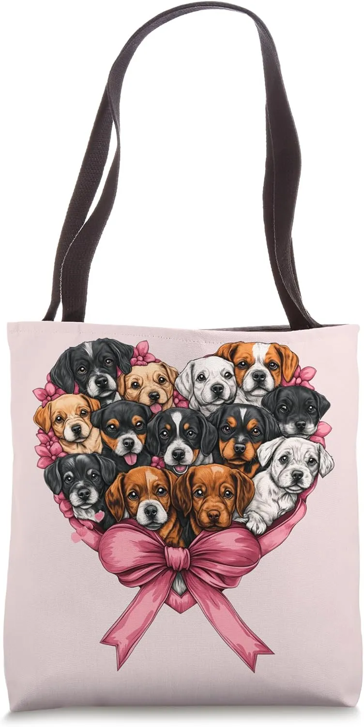 Coquette Bow Dog Rescue Adoption Girl Cute Dog Puppies Tote Bag