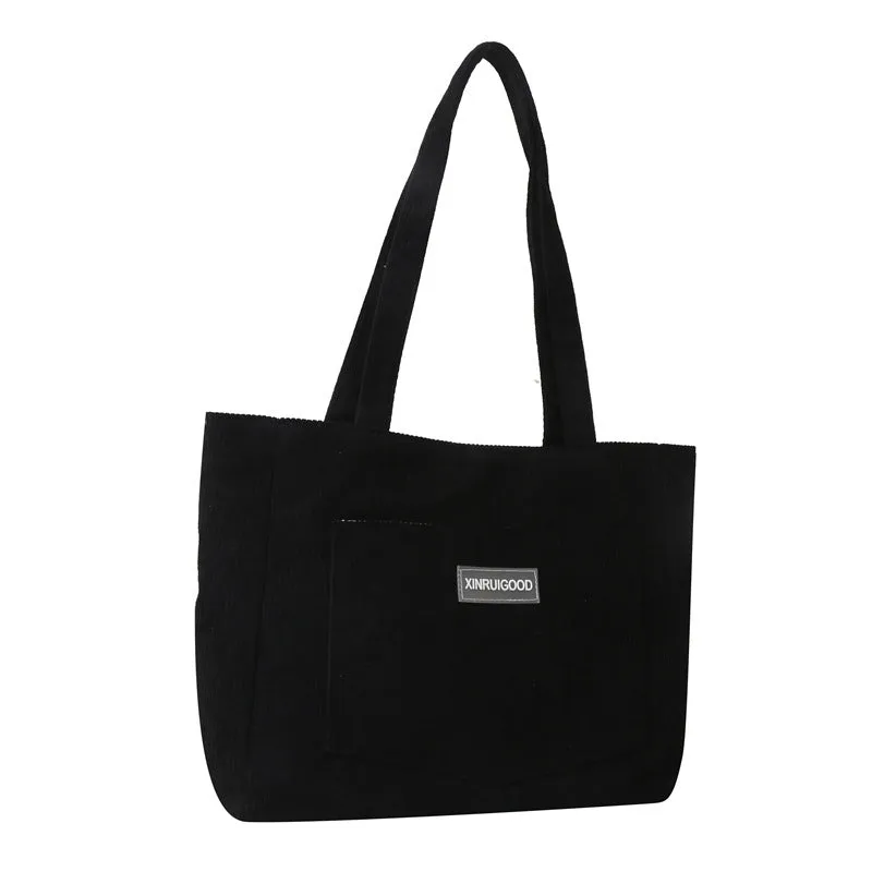 Corduroy Large Capacity Tote Bag