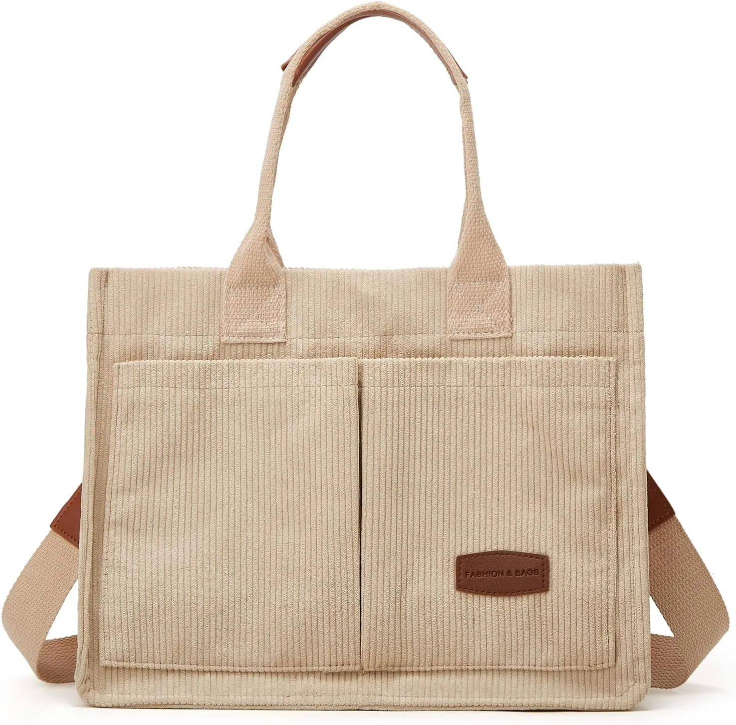 Corduroy Tote Bag for Women Fashion Multi-pocket Handbags Casual Crossbody Hobo Bag Cute Satchel Shoulder Bag 2024