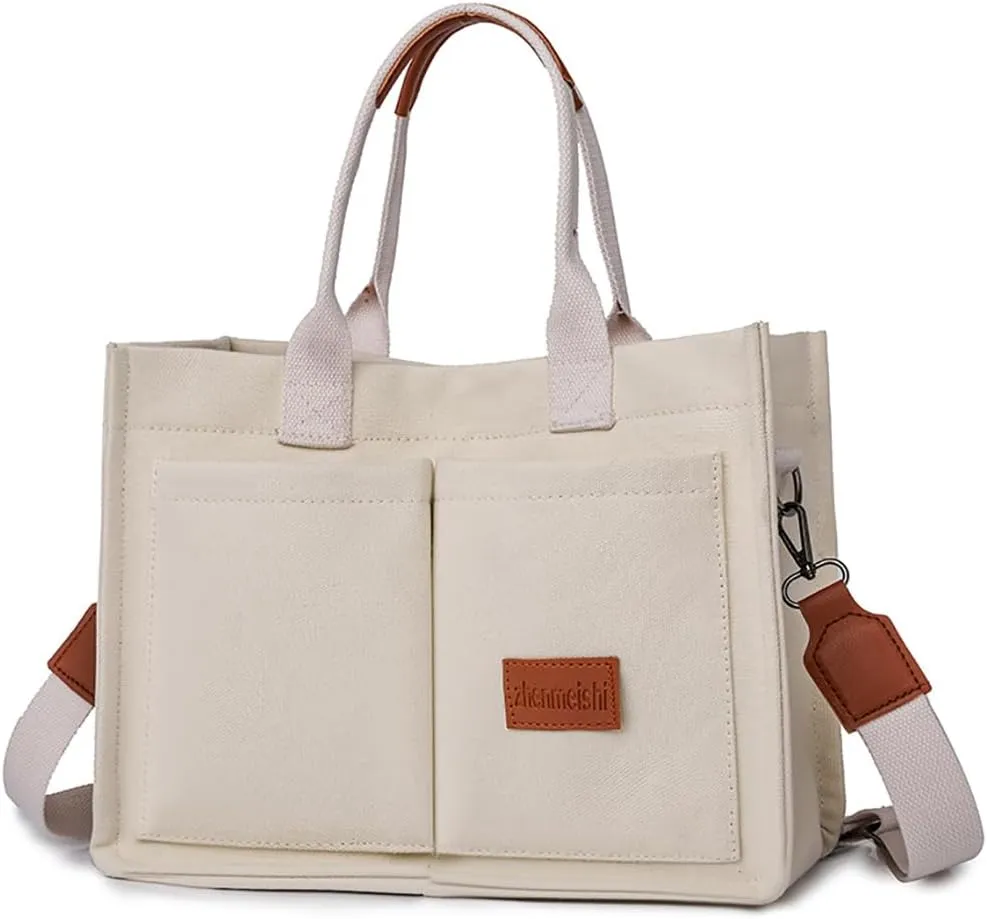Corduroy Tote Bag for Women Fashion Multi-pocket Handbags Casual Crossbody Hobo Bag Cute Satchel Shoulder Bag 2024