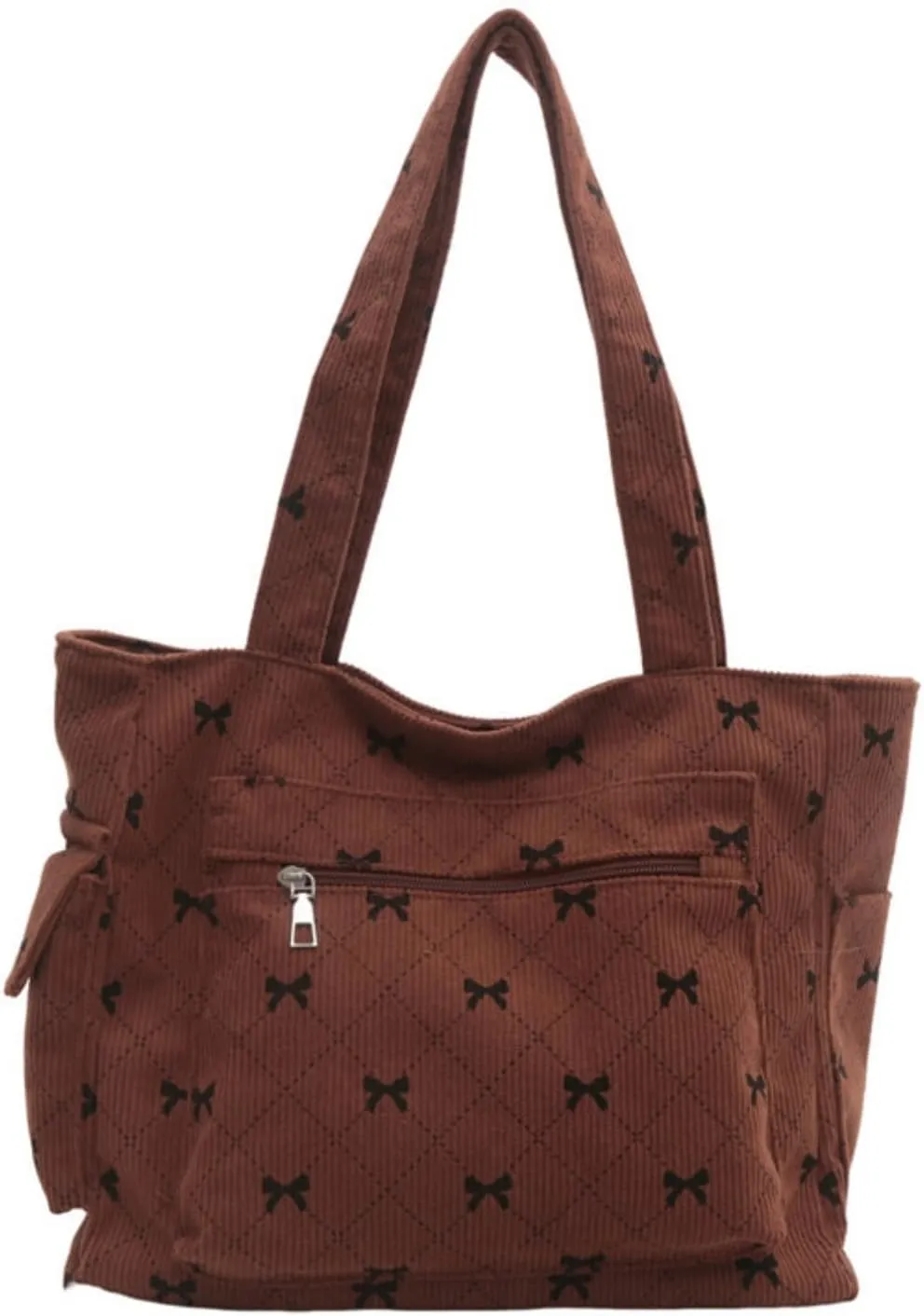 Corduroy Tote Bag for Women Large Shoulder Bag Cute Purse Work Bag for College Business Shopping