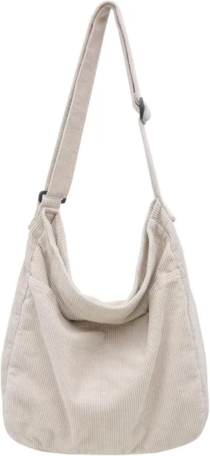 Corduroy Tote Bag for Women with Zipper,Hobo Crossbody Bags for Women Shoulder Bag Purses and Handbags