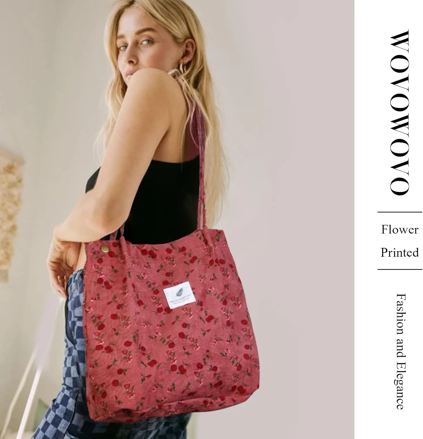 Corduroy Tote Bag for Women
