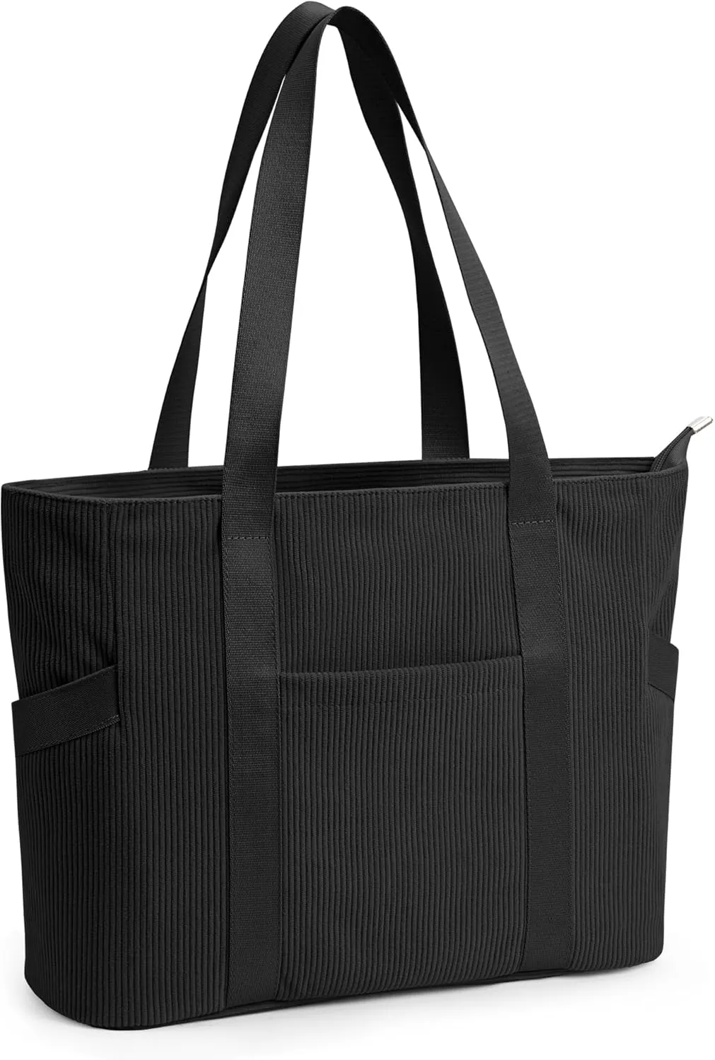Corduroy Tote Bag Women Zipper Large Capacity 18L Anti Splash Casual Shoulder Hobo Handbag Everyday Work Travel