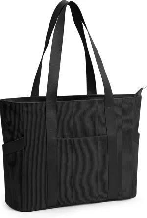 Corduroy Tote Bag Women Zipper Large Capacity 18L Anti Splash Casual Shoulder Hobo Handbag Everyday Work Travel