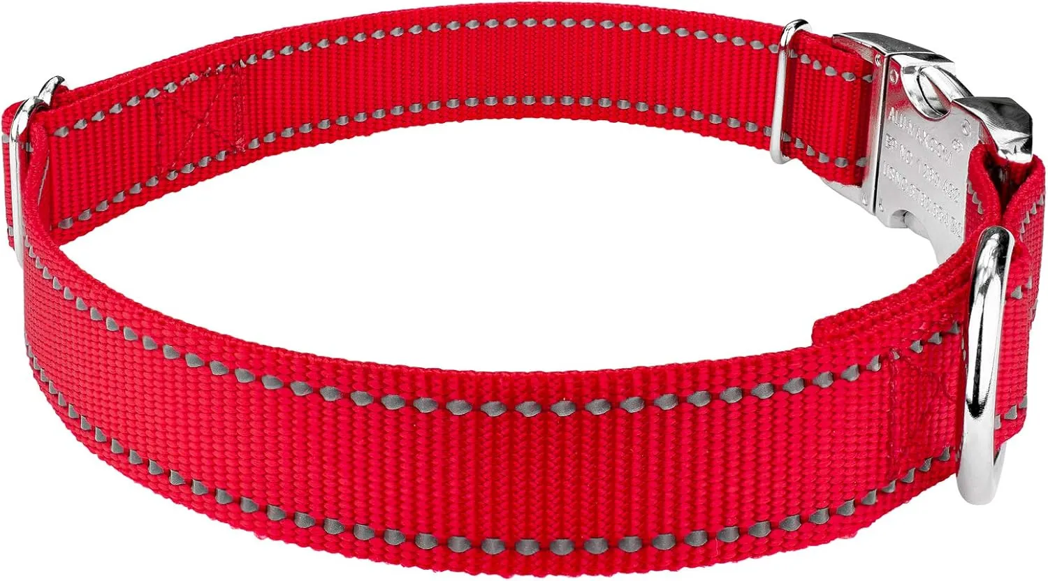 Country Brook Petz - Premium Red Reflective Nylon Dog Collar - Large