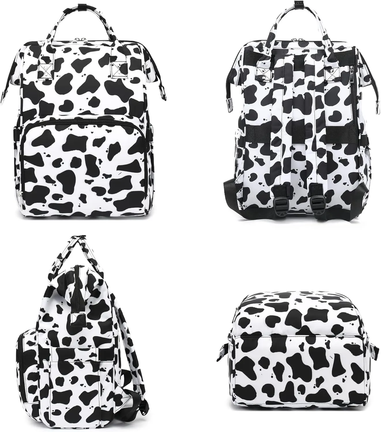Cow Print Women Laptop Backpack, College School Backpack Bookbag 15.6 Inch Computer Backpacks for Work Business Travel