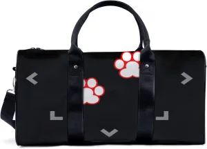 Creative Footprint Pattern Travel Luggage Duffel Bag with Adjustable Strap Puppy Paws Sports Bag Lightweight Canvas Gym Tote Bag for Men and Women