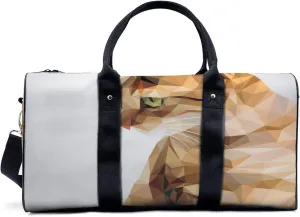Crystal Cat Pattern Travel Luggage Duffel Bag with Adjustable Strap Cartoon Kitten Sports Bag Lightweight Canvas Gym Tote Bag for Men and Women