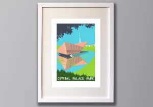 Crystal Palace Park Screen Print, Limited Edition A3 London Art
