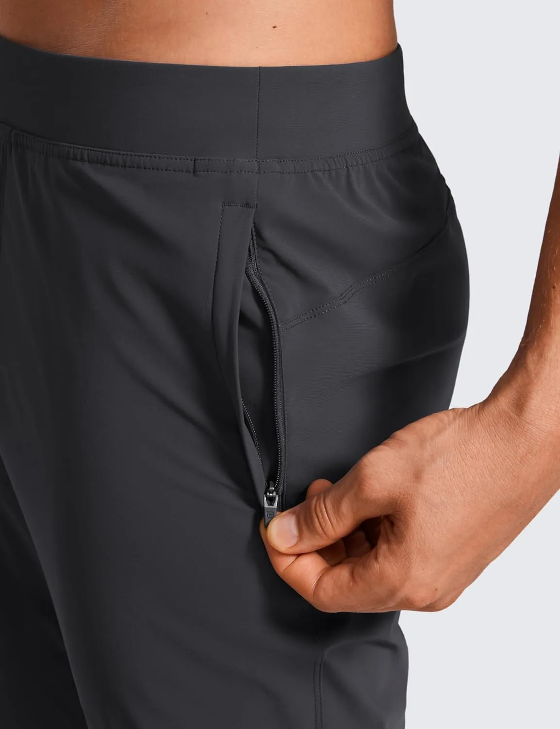 CRZ YOGA Athletic Joggers for Men - 29" Lightweight Running Training Pants with Zip Pockets and Ankle Zippers