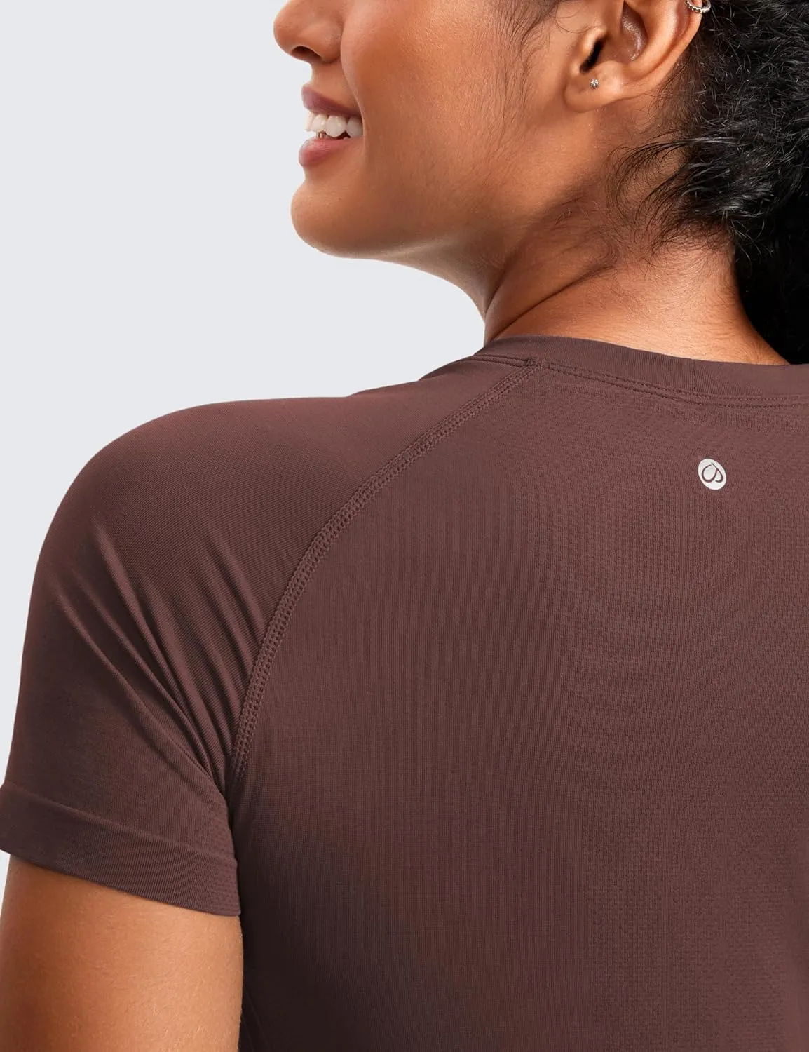 CRZ YOGA Seamless Short Sleeve Shirts for Women Breathable Running Workout Tops Athletic Gym Yoga Basic T-Shirts
