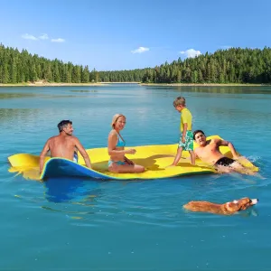 CTSC Floating Mat - Lily Pad - Water Mat - 10 x 5 Ft Floating Mat for Lake, High Density Tear-Resistant XPE Foam with a 16.4' Elastic Bungee Tether for Lake, Beach, Ocean, Pool