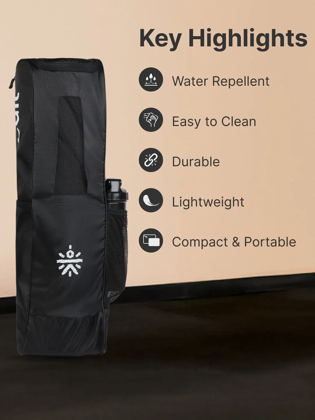cult Yoga Bag Black Multi Utility Pockets