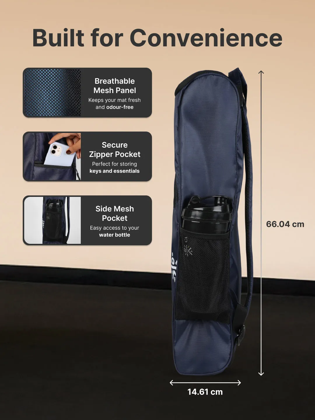 cult Yoga Bag Blue Multi Utility Pockets