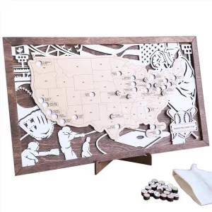 Custom Baseball Stadium Travel Map Tracker, Personal Ballpark Stadium Map, Pro Baseball Stadium Tracker, American Ballpark Tracker, Baseball Keepsake Map, Baseball Stadiums Sign (With Silhouette)