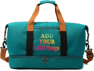 custom duffle gym bag for women travel deodorizer personalized gift print photo/TEXT/logo (Green)