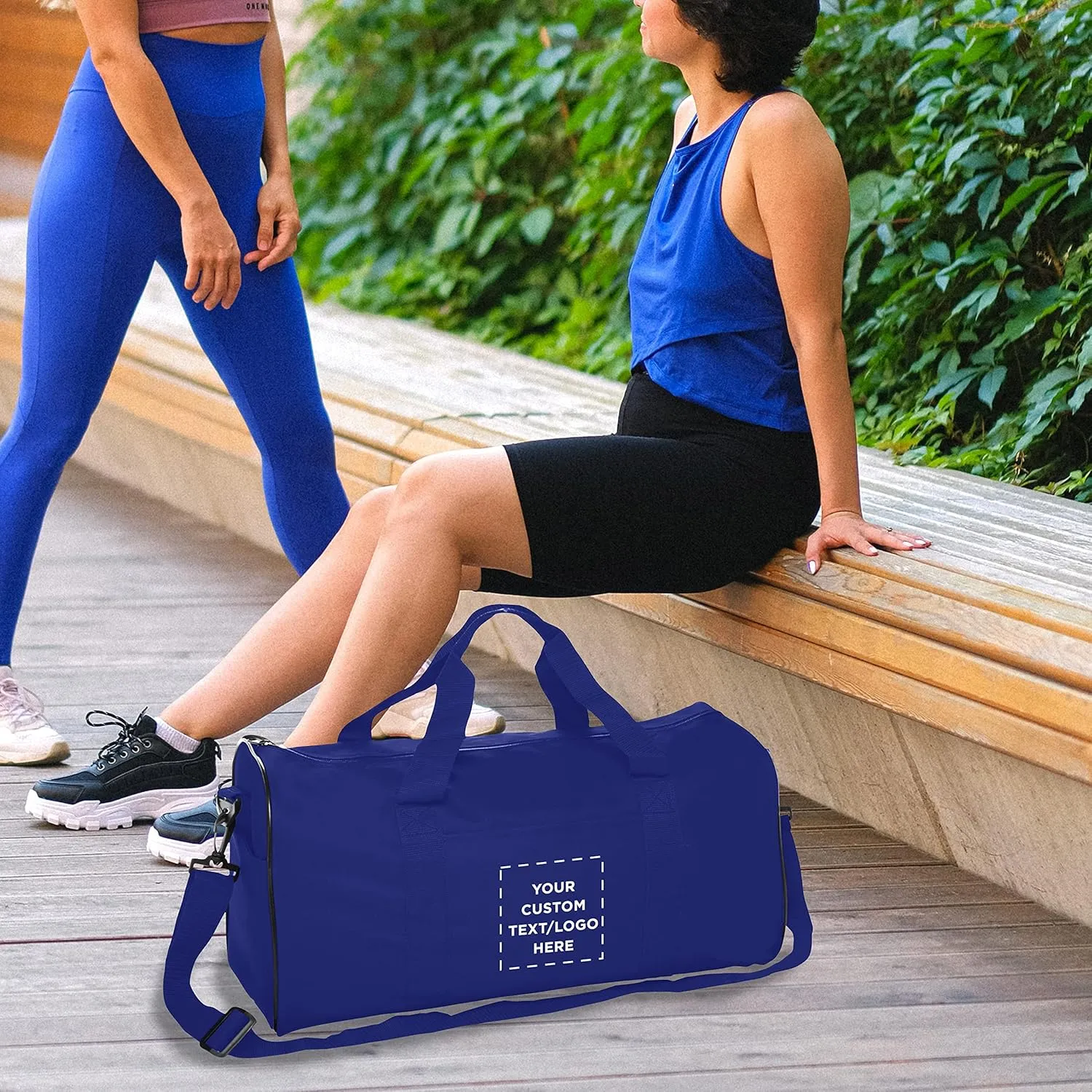 Custom Fitness Duffle Bags Set of 12, Personalized Bulk Pack - Great for Everyday Use, Perfect for Travellers, Athletes, Fitness Fanatics - Blue