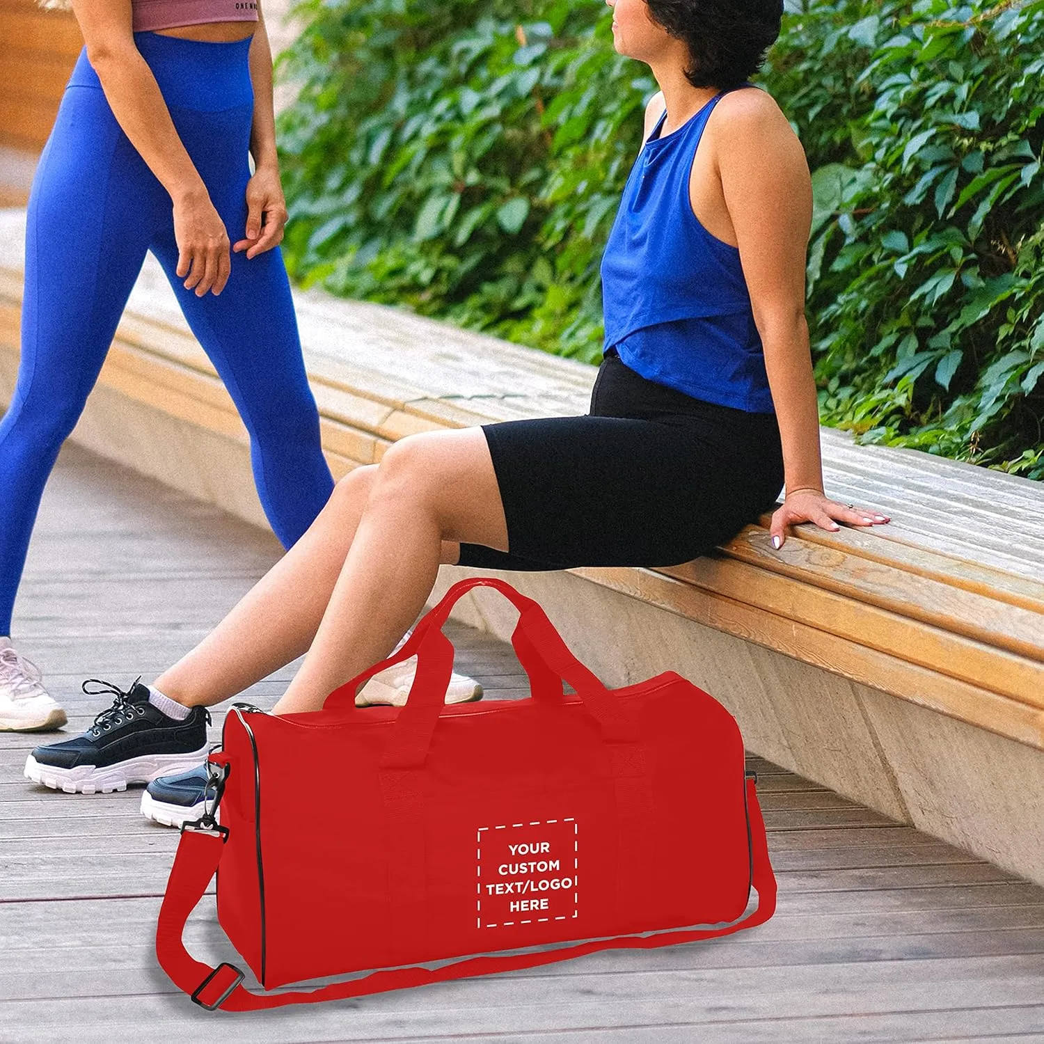Custom Fitness Duffle Bags Set of 6, Personalized Bulk Pack - Great for Everyday Use, Perfect for Travellers, Athletes, Fitness Fanatics - Red