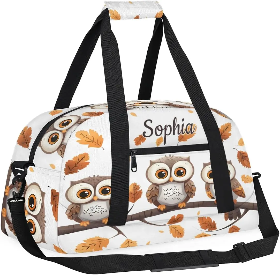 Custom Kids Sport Duffel Bags Gym Bag for Girls and Boys Weekender Tote Sports Bags for Traveling Birds