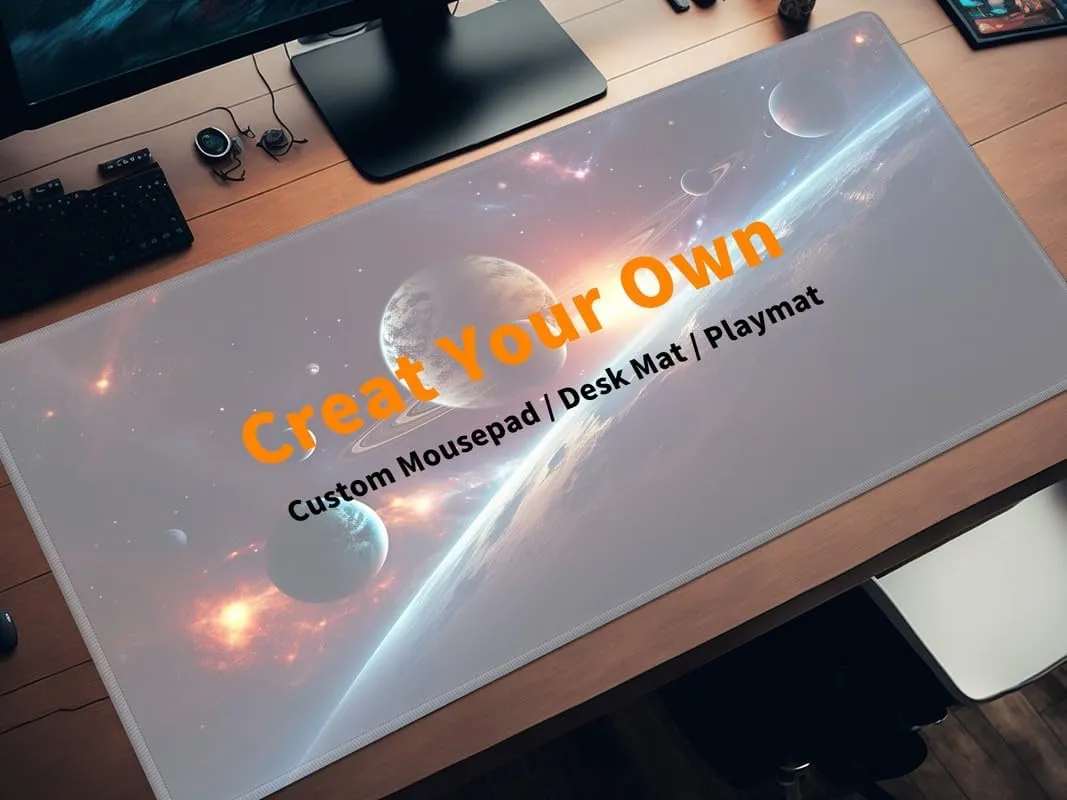 Custom Playmat, Customized Printed All Images Game Mat for MTG/TCG Card Game Play Mats Commander Deck Stitched&Non-Slip Rubber Base Mousepad, 3 Sizes XXL XL Large Desk Mat Personalized Gift, 18" x 36"