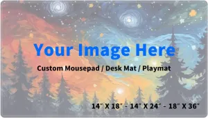 Custom Playmat, Customized Printed All Images Game Mat for MTG/TCG Card Game Play Mats Commander Deck Stitched&Non-Slip Rubber Base Mousepad, 3 Sizes XXL XL Large Desk Mat Personalized Gift, 18" x 36"