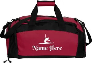 CUSTOMIZED GIRL Personalized Dance Duffel - Custom Name Dance Bag For Every Dancer - Your Moves, Your Bag, Red