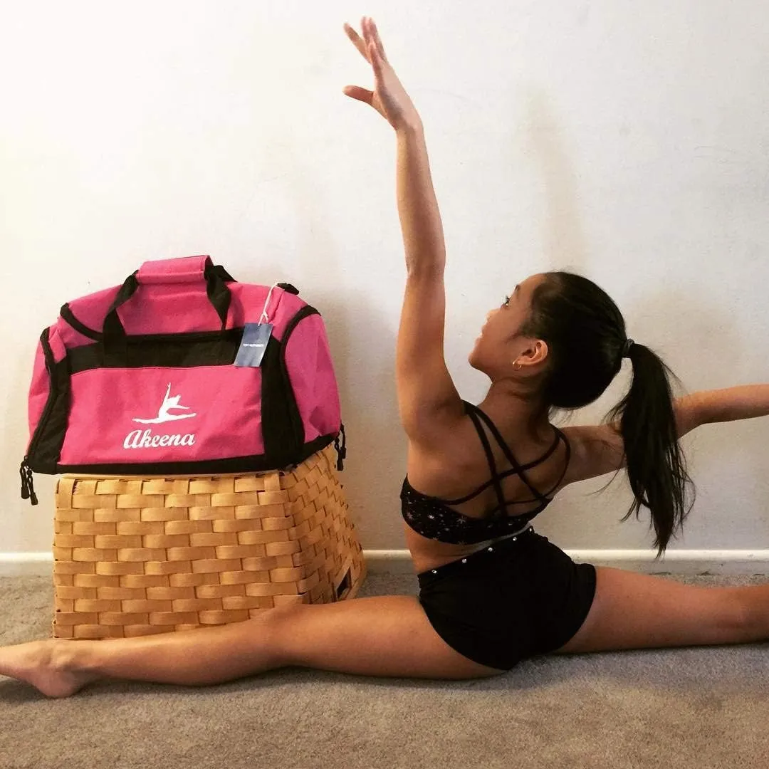CUSTOMIZED GIRL Personalized Dance Duffel - Custom Name Dance Bag For Every Dancer - Your Moves, Your Bag, Red