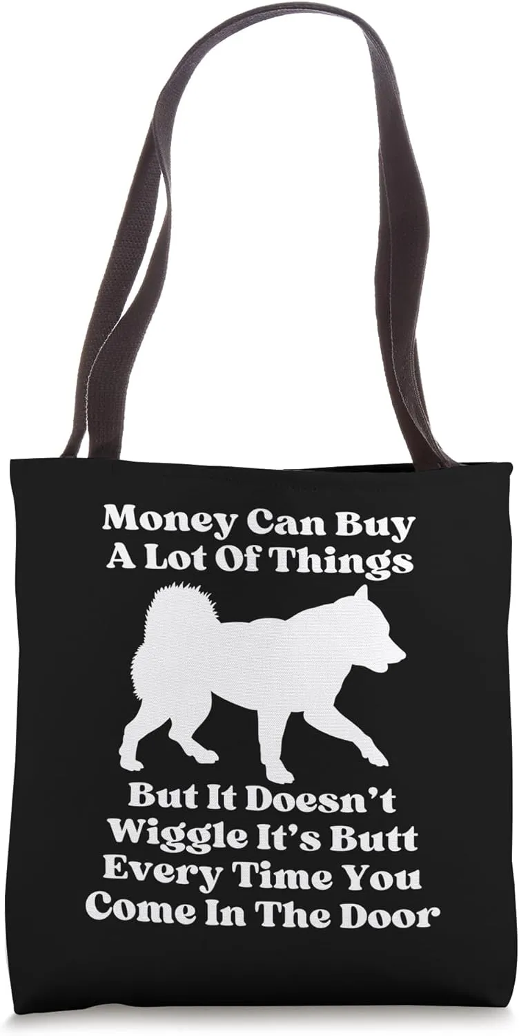 Cute Alaskan Huskey Inuit Samoyed Dog Tail Tote Bag