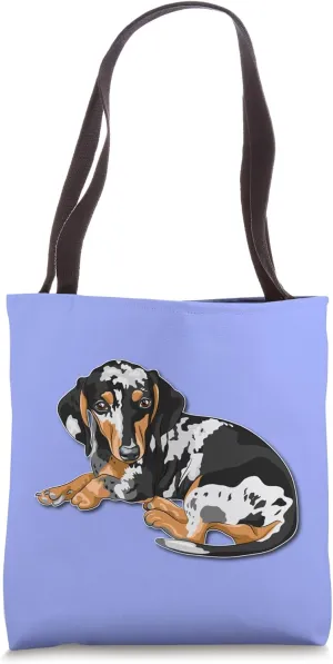 Cute Art Illustration Mens Womens Dapple Dachshund Lover Tote Bag