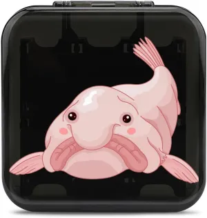 Cute Blob Fish Blobfish 24 Game Card Holder Case Storage Box Compatible with Switch Gifts for Game Lover