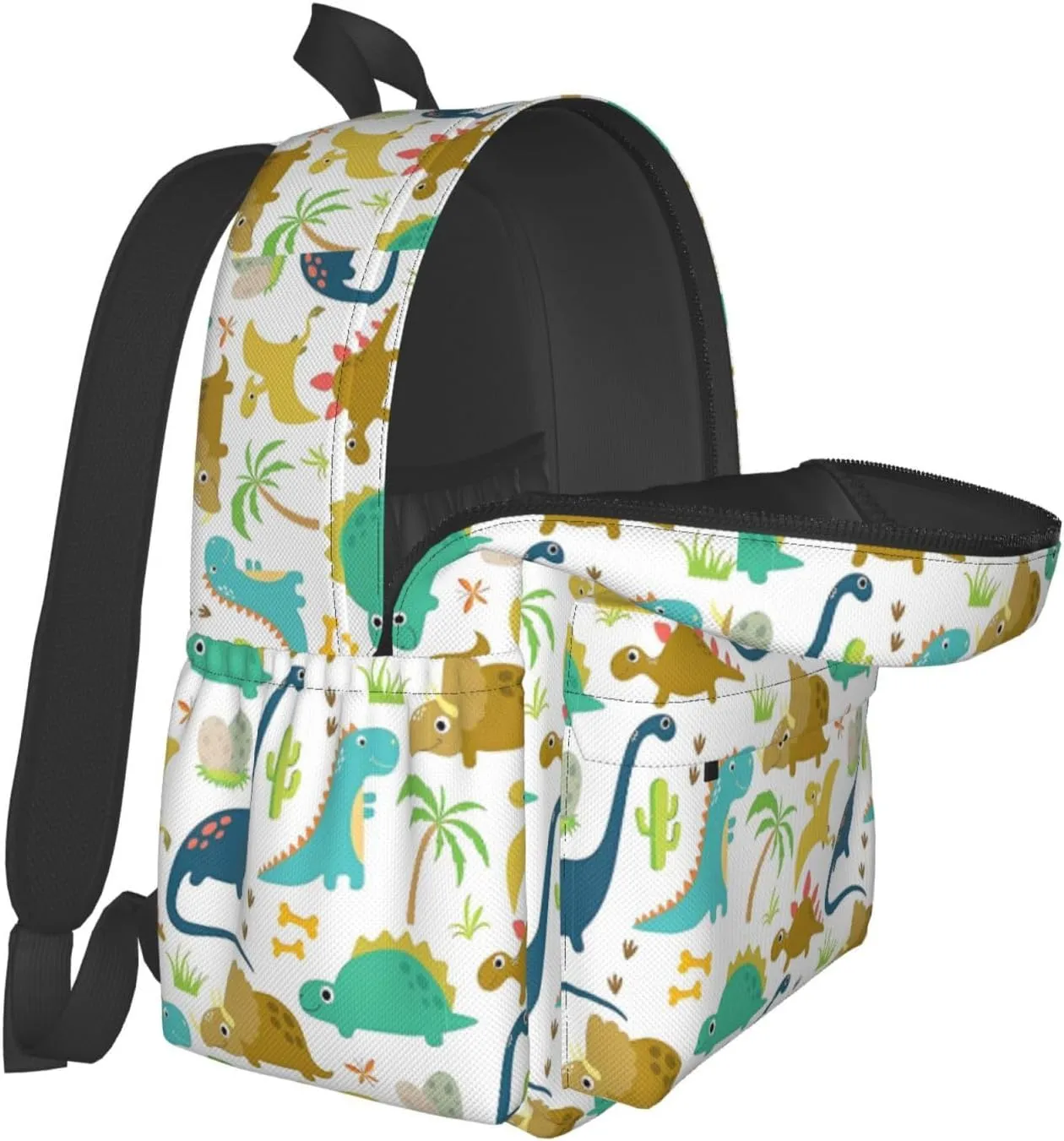 Cute Cartoon Dinosaur Laptop Backpack Shoulder Bag Laptop Pack Travel Backpacks Commuter Back Pack Casual Daypack Bags With Side Pockets