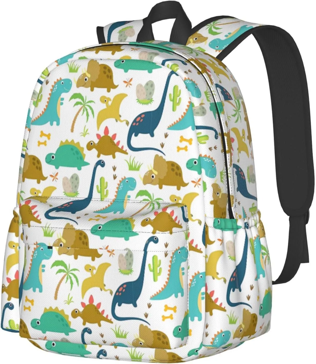 Cute Cartoon Dinosaur Laptop Backpack Shoulder Bag Laptop Pack Travel Backpacks Commuter Back Pack Casual Daypack Bags With Side Pockets