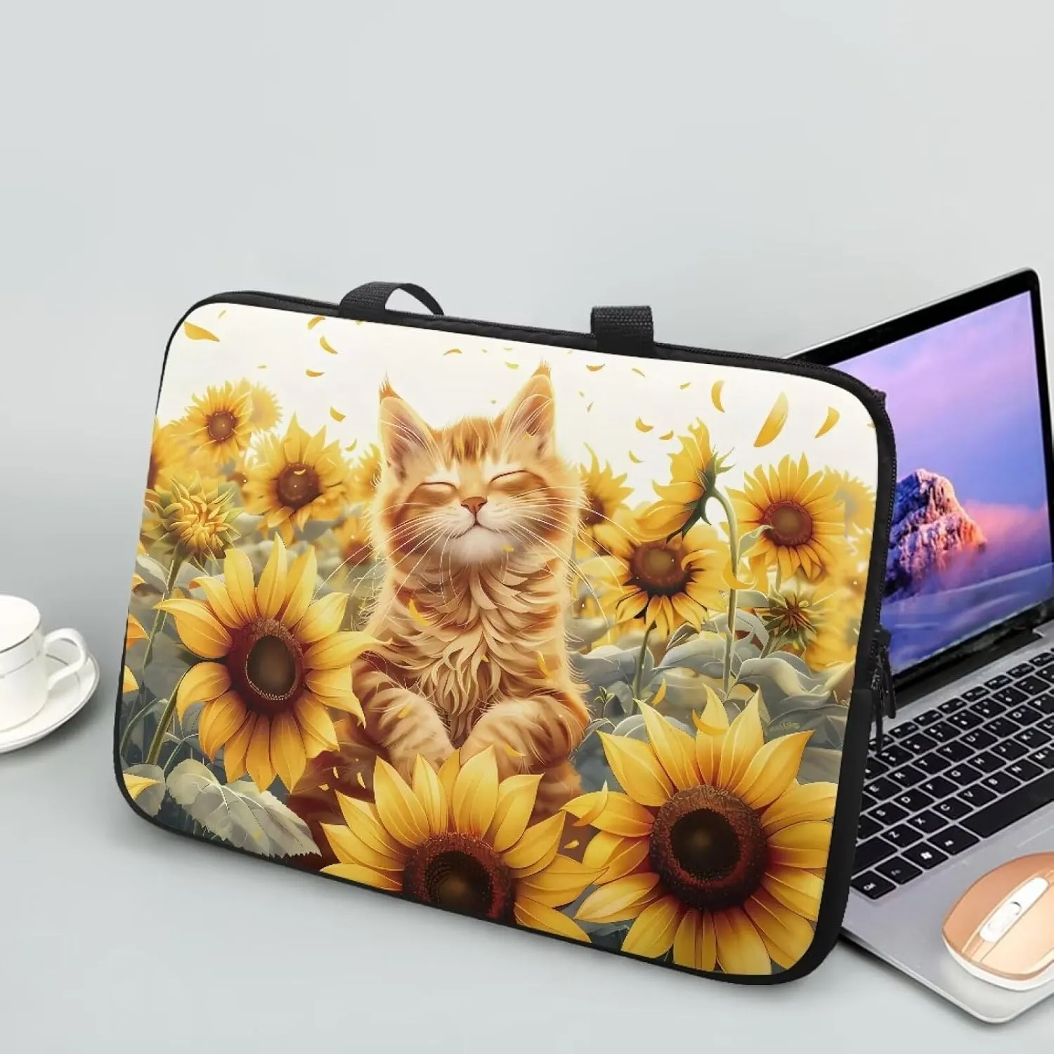 Cute Cat Pattern Print Laptop Case for Women 10inch Laptop Bag for Girl 360 Protective Laptop Sleeve for 17-inch Suitable for Most Sizes of Laptops