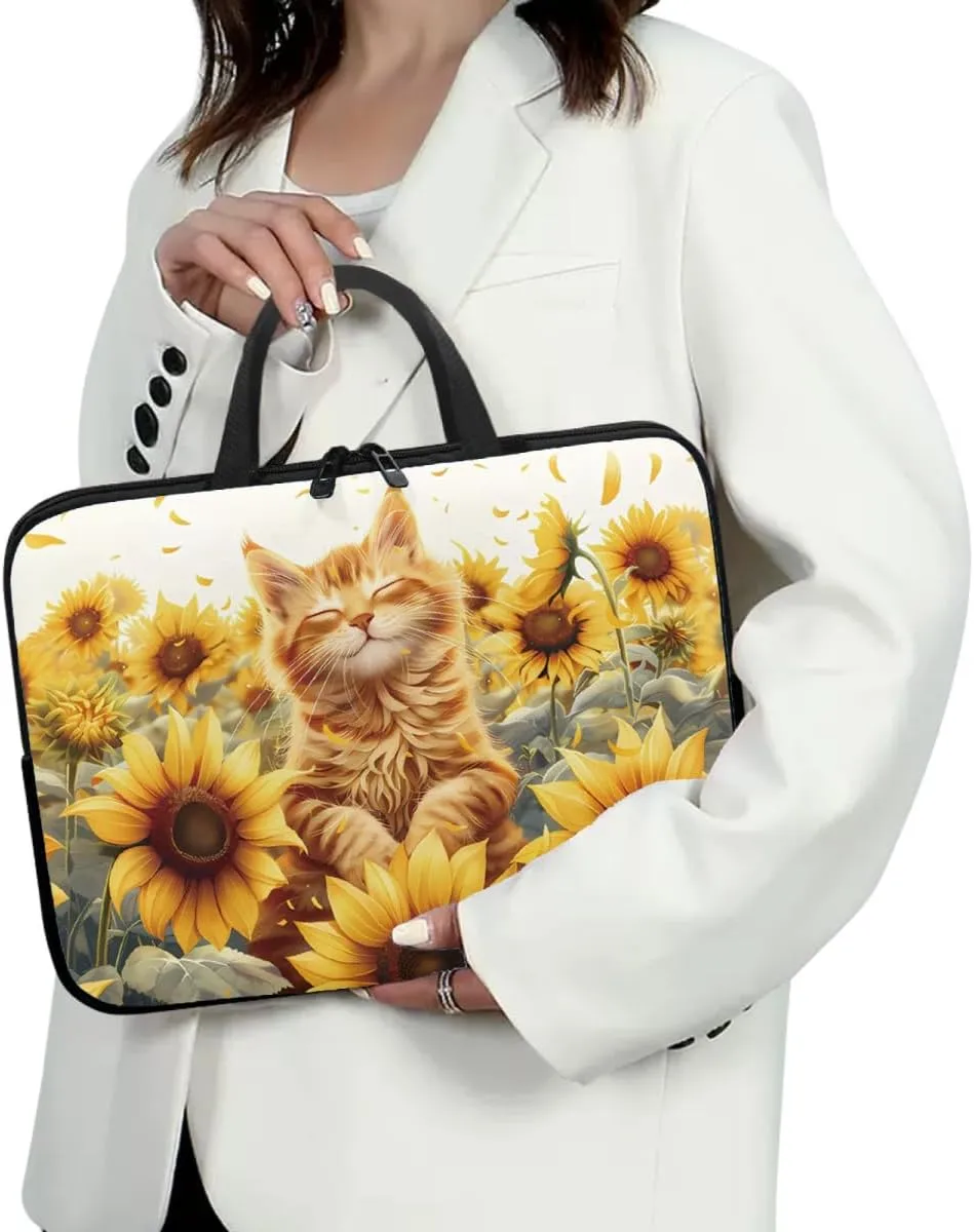 Cute Cat Pattern Print Laptop Case for Women 10inch Laptop Bag for Girl 360 Protective Laptop Sleeve for 17-inch Suitable for Most Sizes of Laptops