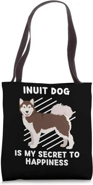 Cute Inuit Dog Is My Secret To Happiness Kawaii Inuit Dog Tote Bag