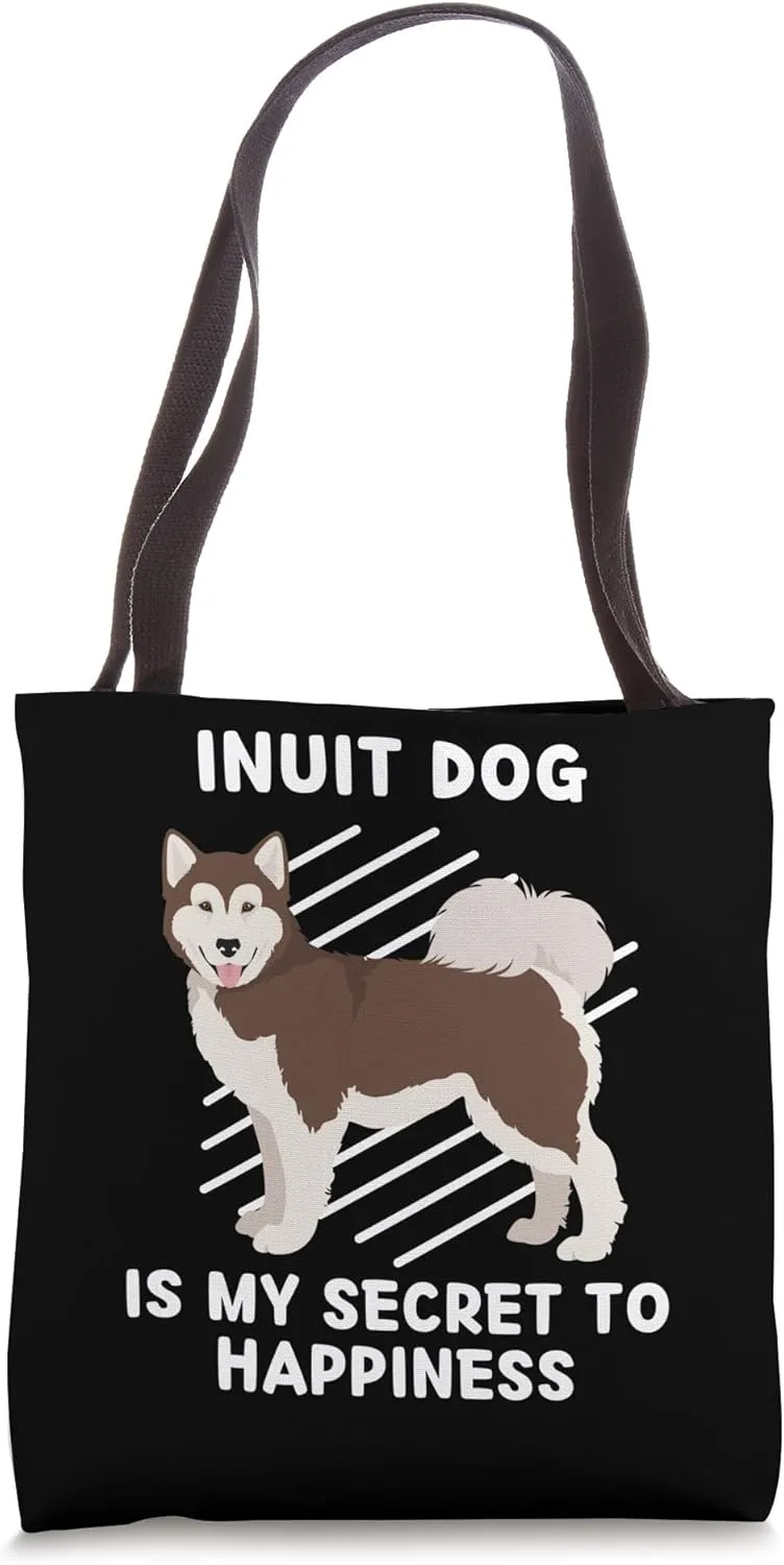 Cute Inuit Dog Is My Secret To Happiness Kawaii Inuit Dog Tote Bag