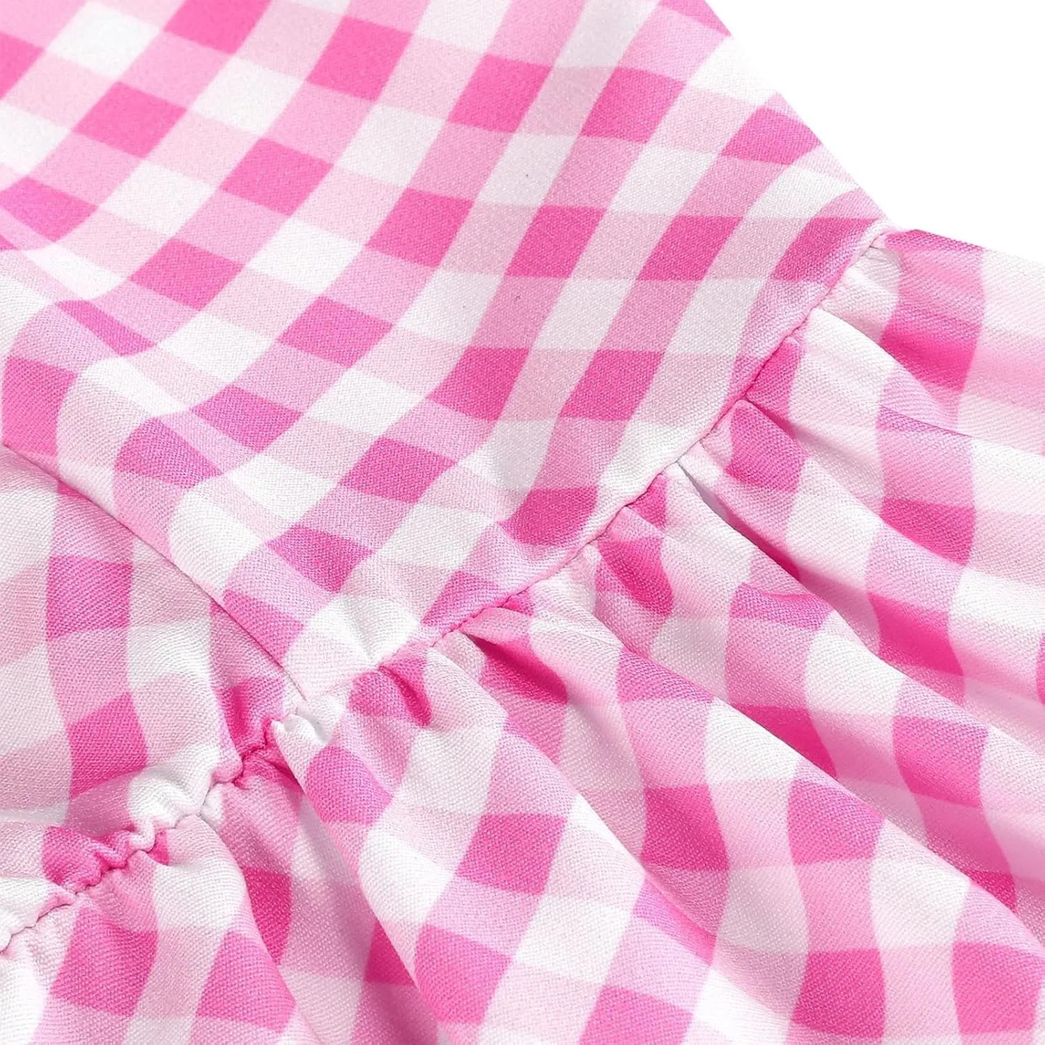 Cute Plaid Sundresses for Women Summer Spaghetti Straps Midi Dress Sleeveless Party Pleated Flowy Skater Dress
